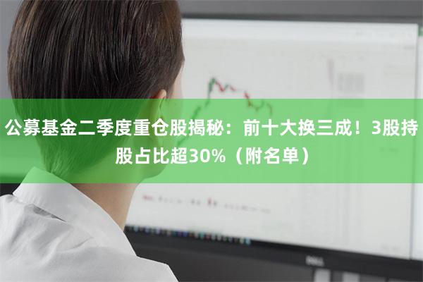 公募基金二季度重仓股揭秘：前十大换三成！3股持股占比超30%（附名单）