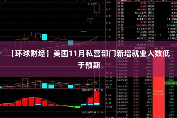 【环球财经】美国11月私营部门新增就业人数低于预期