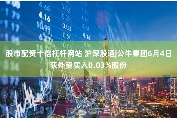 股市配资十倍杠杆网站 沪深股通|公牛集团6月4日获外资买入0.03%股份