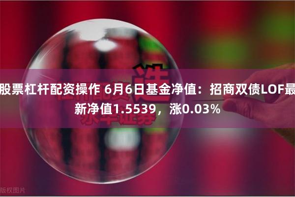 股票杠杆配资操作 6月6日基金净值：招商双债LOF最新净值1.5539，涨0.03%