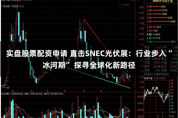 实盘股票配资申请 直击SNEC光伏展：行业步入“冰河期” 探寻全球化新路径