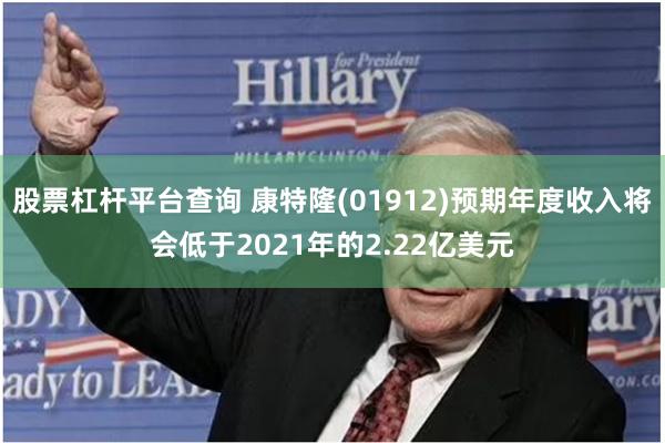 股票杠杆平台查询 康特隆(01912)预期年度收入将会低于2021年的2.22亿美元