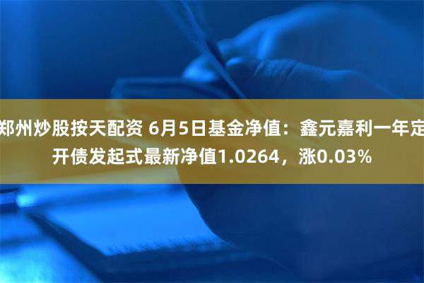 郑州炒股按天配资 6月5日基金净值：鑫元嘉利一年定开债发起式最新净值1.0264，涨0.03%