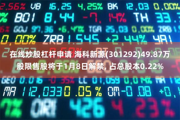 在线炒股杠杆申请 海科新源(301292)49.87万股限售股将于1月8日解禁, 占总股本0.22%