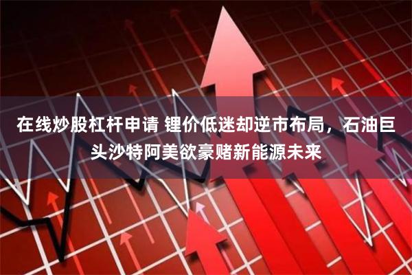 在线炒股杠杆申请 锂价低迷却逆市布局，石油巨头沙特阿美欲豪赌新能源未来
